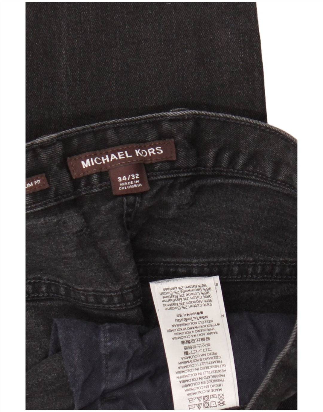 Michael Kors Mens Jeans Slim W34 L32 Algodão Preto