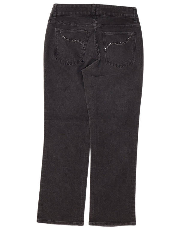 LEE Womens Riders Straight Jeans EUA 10 Grande W32 L29 Algodão Preto