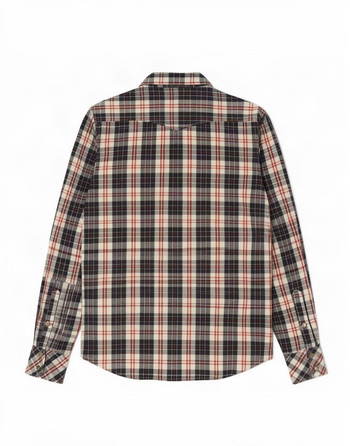 Camisa masculina de flanela Lee algodão xadrez azul marinho médio