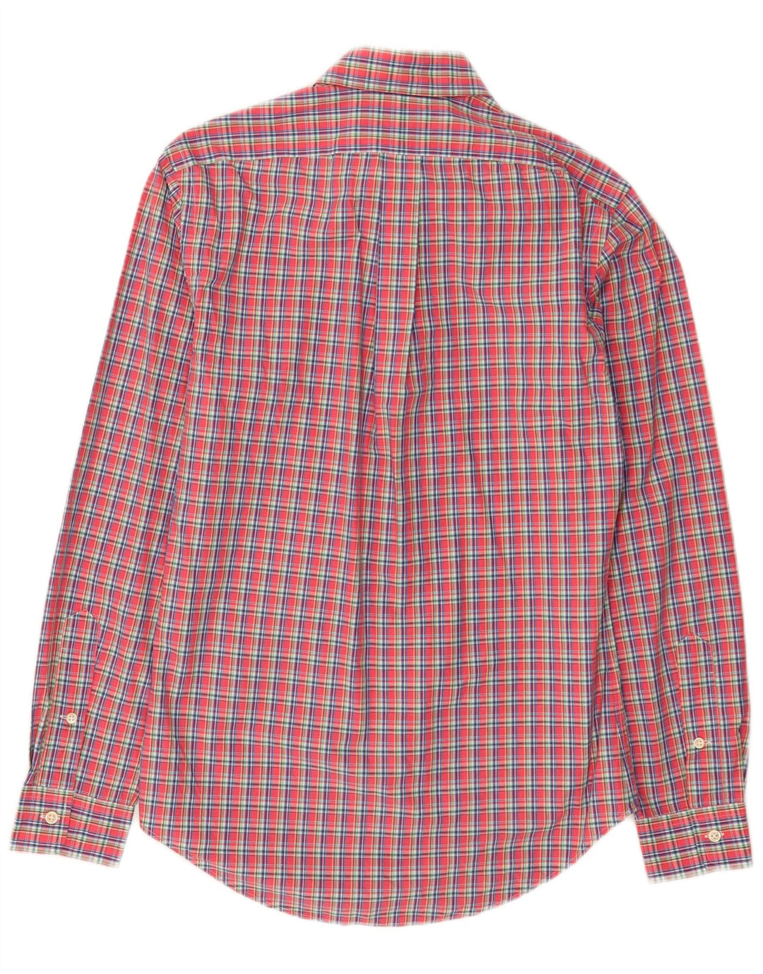 Ralph Lauren Camisa masculina slim fit pequena de algodão xadrez vermelho