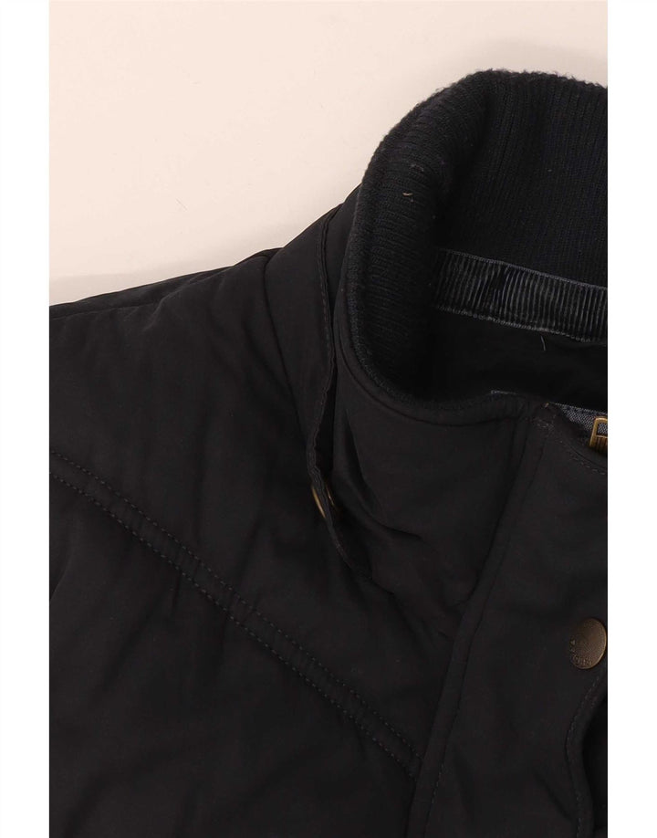 Colete acolchoado feminino Fat Face UK 12 poliéster azul marinho médio