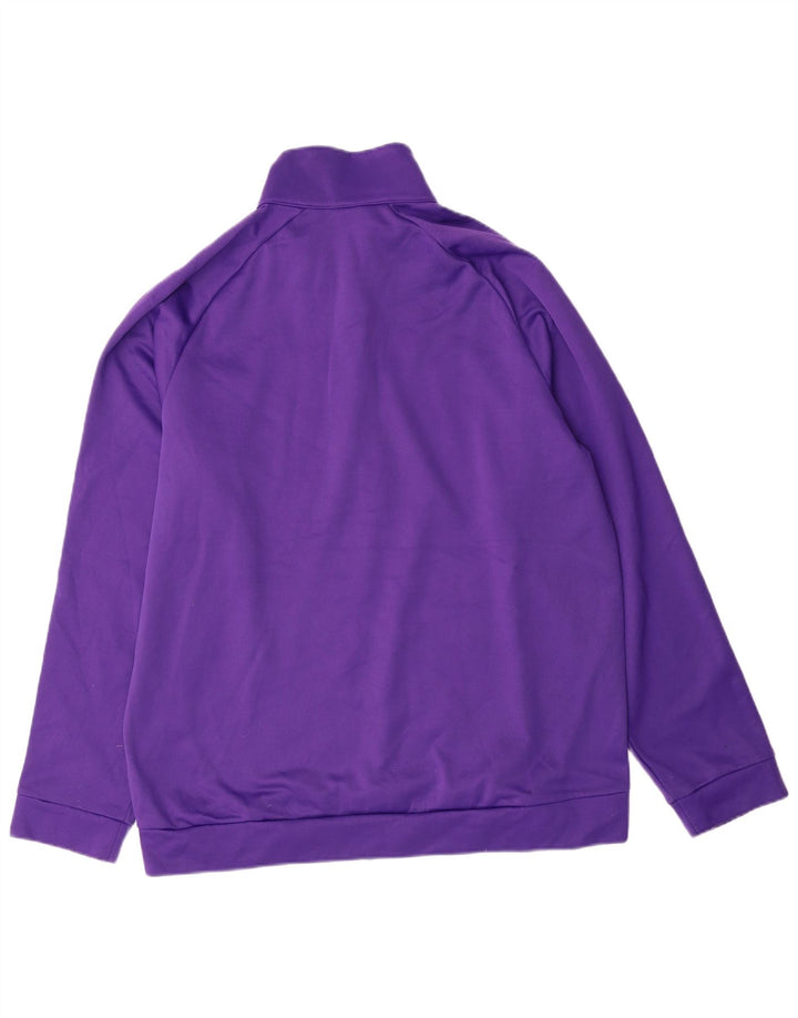 NIKE Mens Zip Neck Moletom Jumper Grande Roxo Poliéster