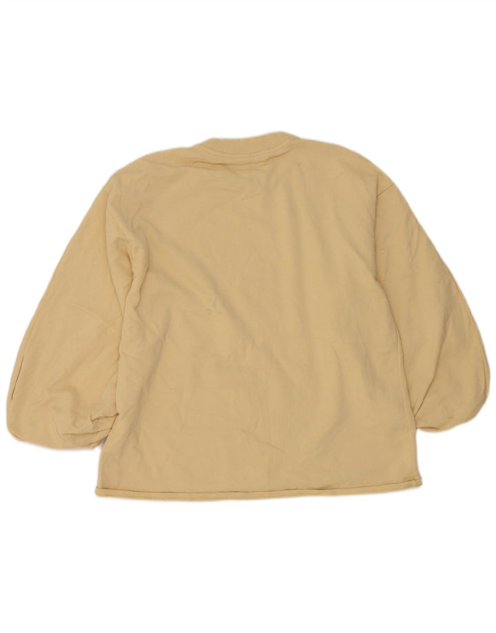Zara moletom feminino jumper UK 14 algodão amarelo médio