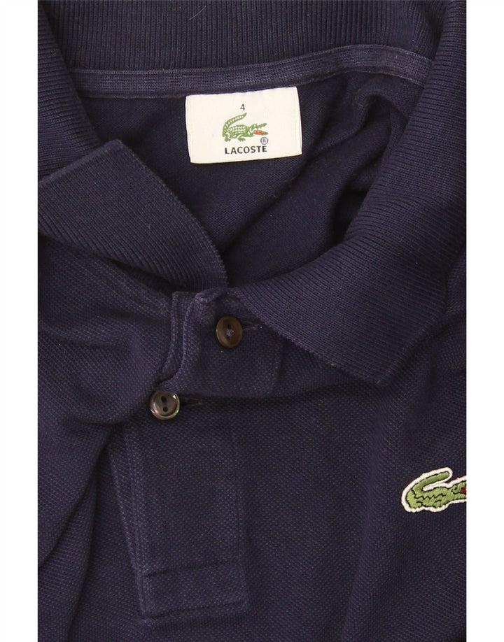 Camisa polo masculina Lacoste tamanho 4 médio algodão azul marinho