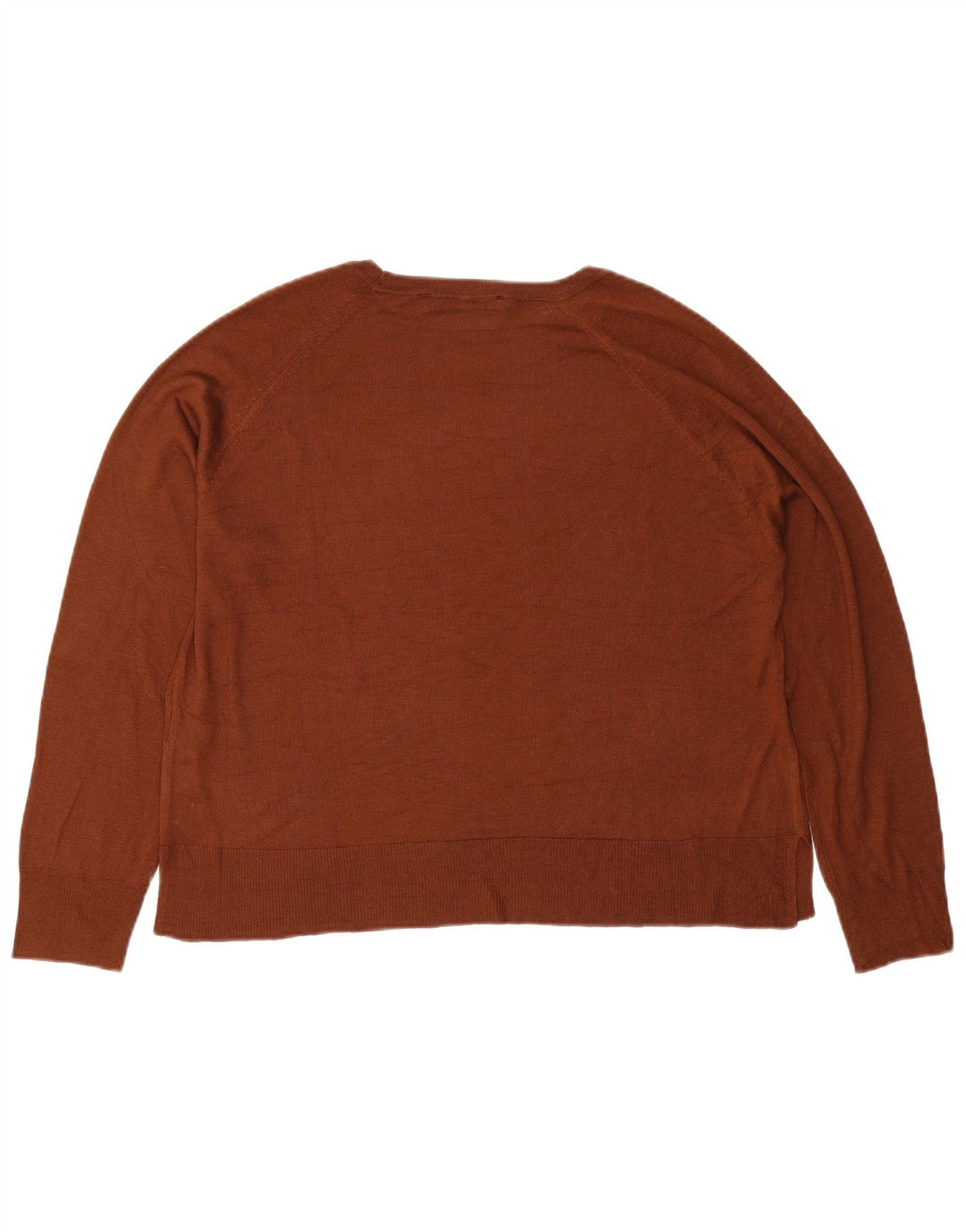 Zara Suéter feminino oversized com gola canoa Reino Unido 14 viscose marrom médio