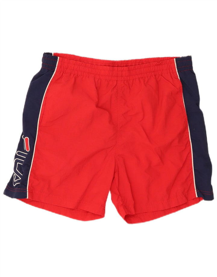 Shorts esportivos masculinos Fila Graphic grande poliamida colorblock vermelho