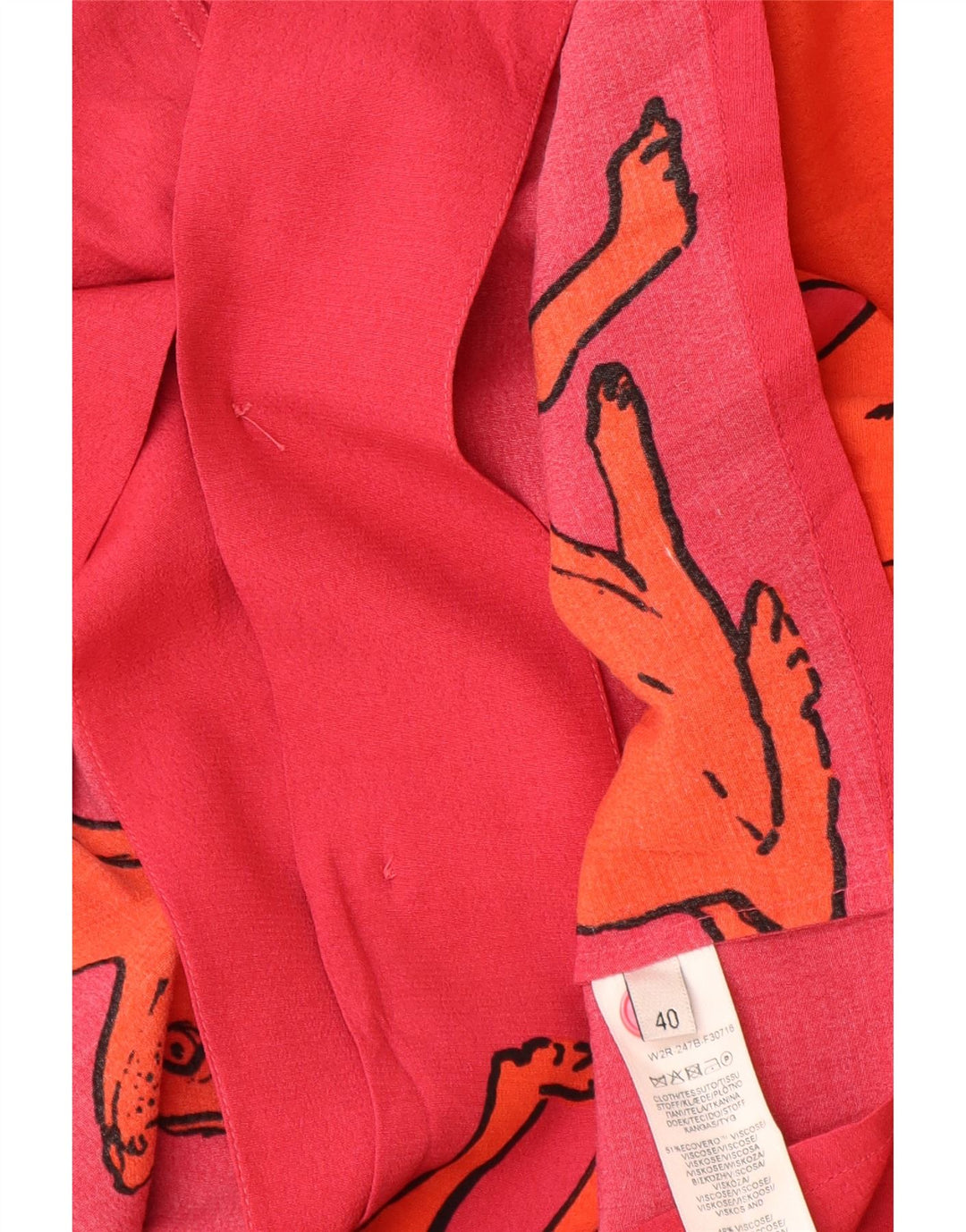 Camisa feminina de manga curta PAUL SMITH IT 40 pequena vermelha com estampa animal viscose