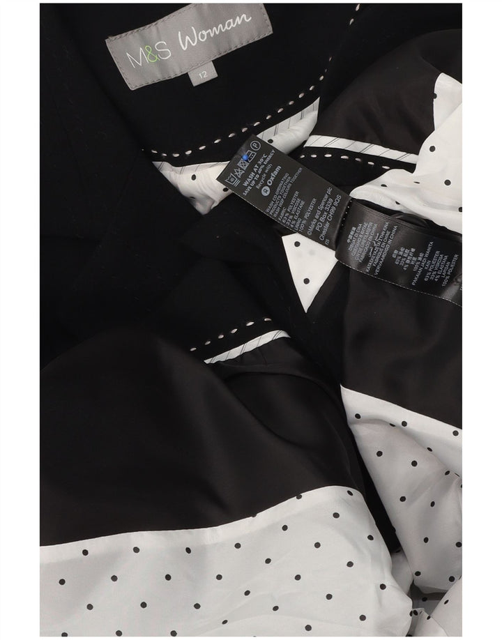 Jaqueta blazer feminina Marks & Spencer com 1 botão Reino Unido 12 poliéster preto médio