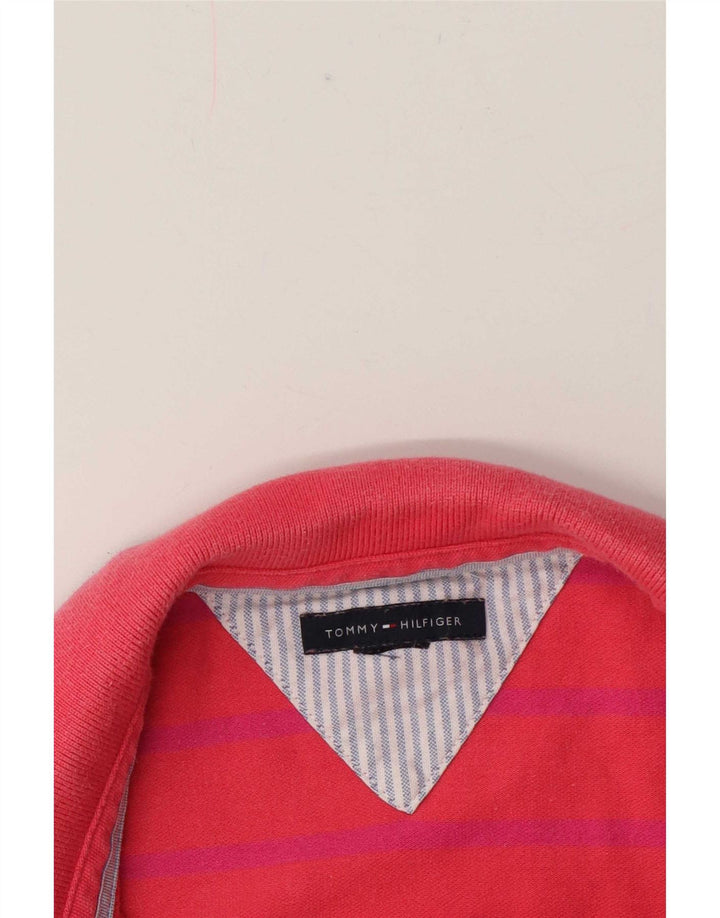 Polo Tommy Hilfiger Feminino Regular Fit UK 14 Médio Listrado Vermelho