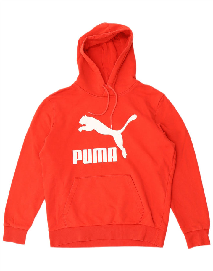 Puma masculino gráfico moletom com capuz médio algodão vermelho