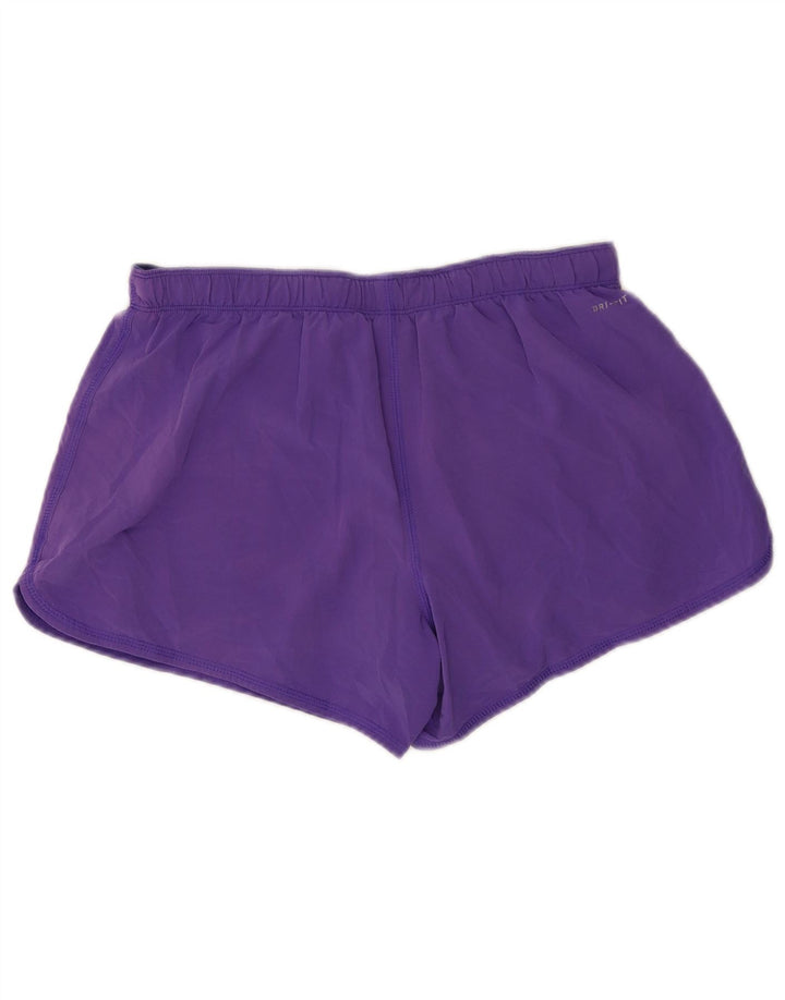 Nike Womens Dri Fit Sport Shorts UK 14 Médio Roxo Poliéster