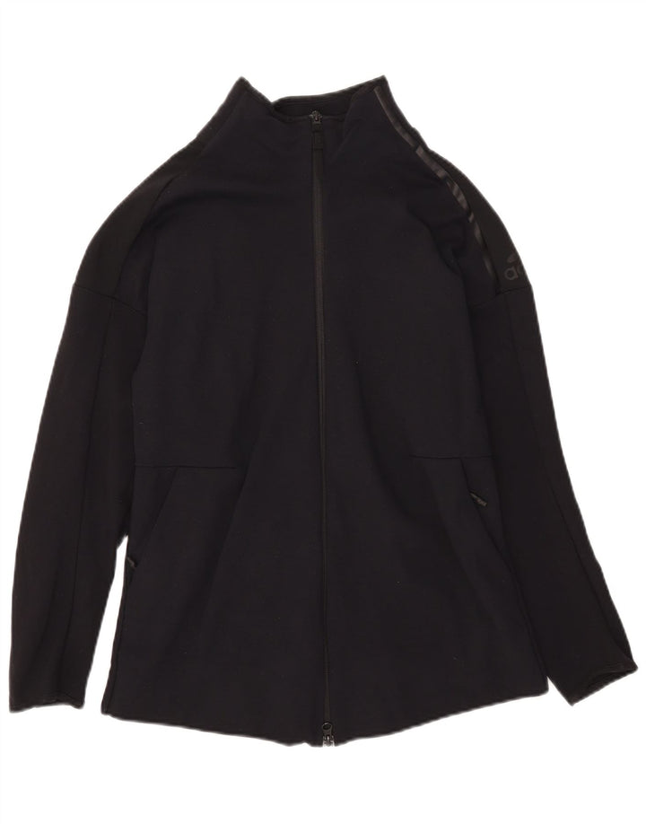Adidas Womens Tracksuit Top Jacket UK 14 Médio Preto