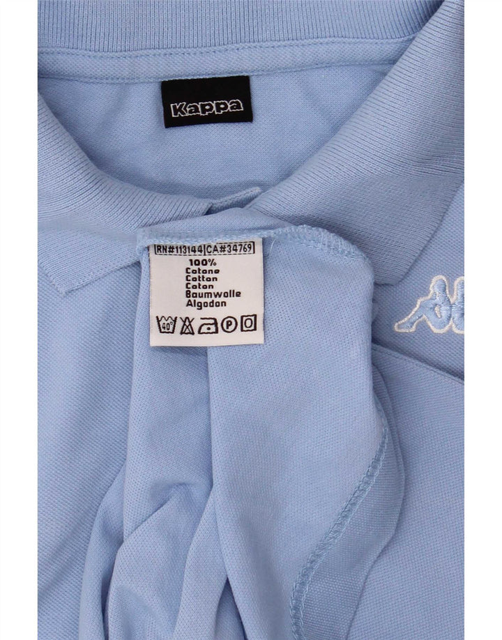 Camisa polo masculina Kappa pequena azul algodão