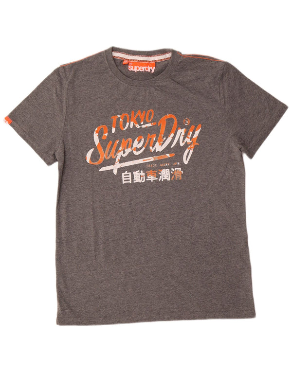 Camiseta gráfica masculina Superdry Top XL algodão cinza