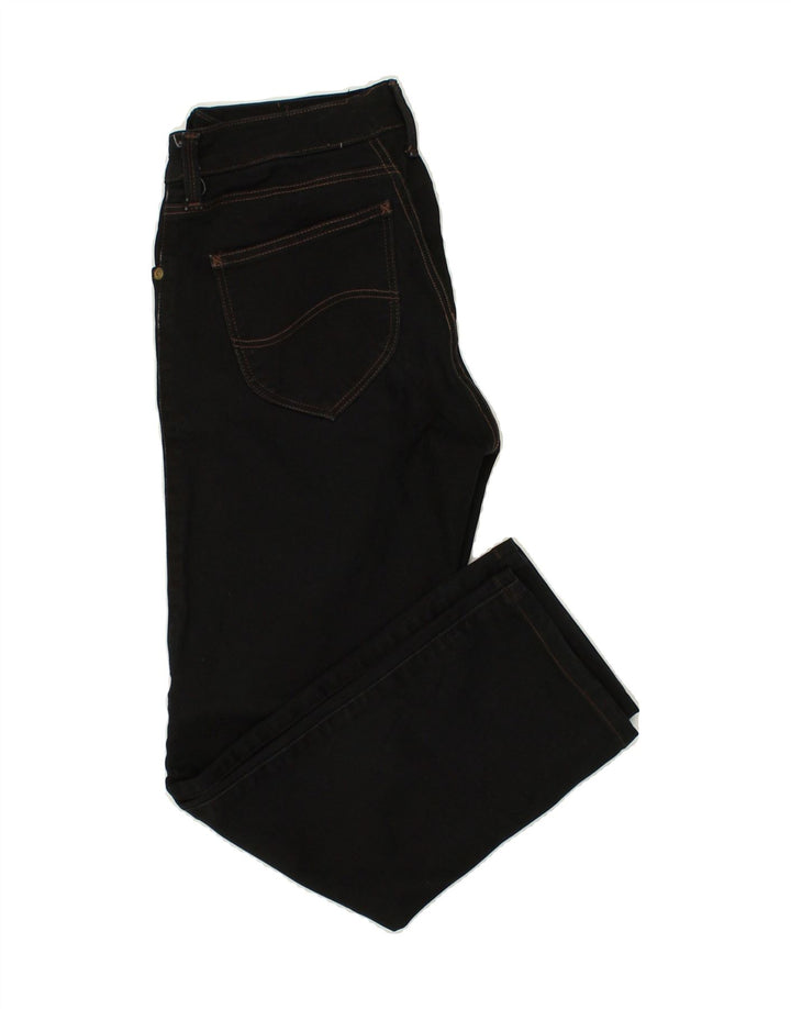 LEE Womens Straight Casual Trousers W28 L26 Black Cotton Vintage Lee and Second-Hand Lee from Messina Hembry 