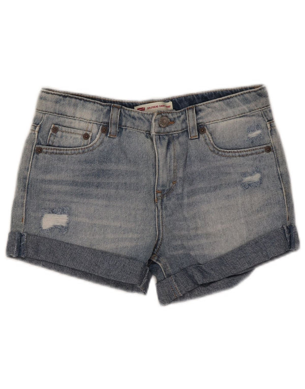 Shorts jeans femininos Levi's Girlfriend Distressed 9-10 anos W25 algodão azul