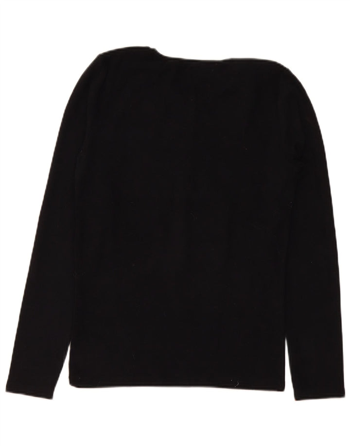 Top feminino Zara manga comprida UK 14 grande preto