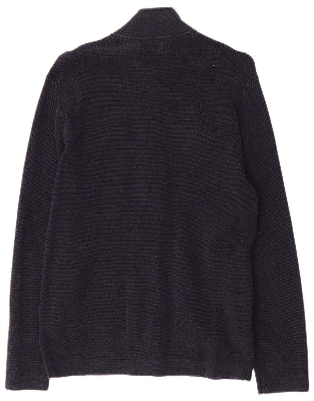 Suéter cardigã masculino Massimo Dutti de algodão azul marinho médio