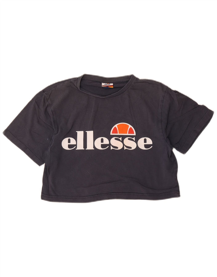 Ellesse Camiseta Feminina Crop Graphic Top Reino Unido 8 Pequeno Cinza