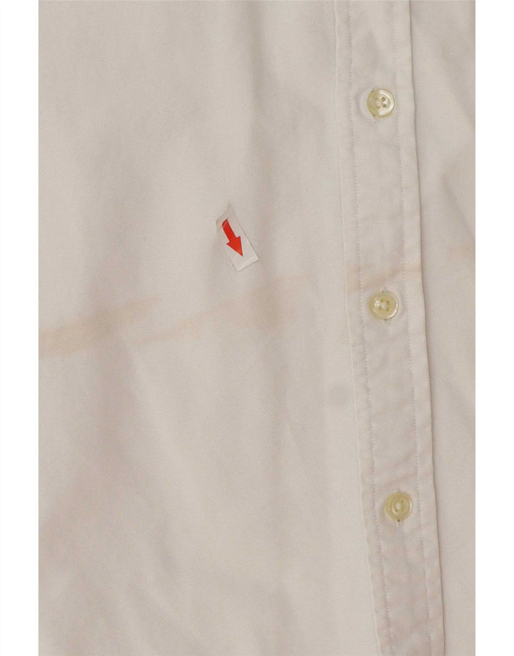 Ralph Lauren Camisa masculina slim fit pequena de algodão branco