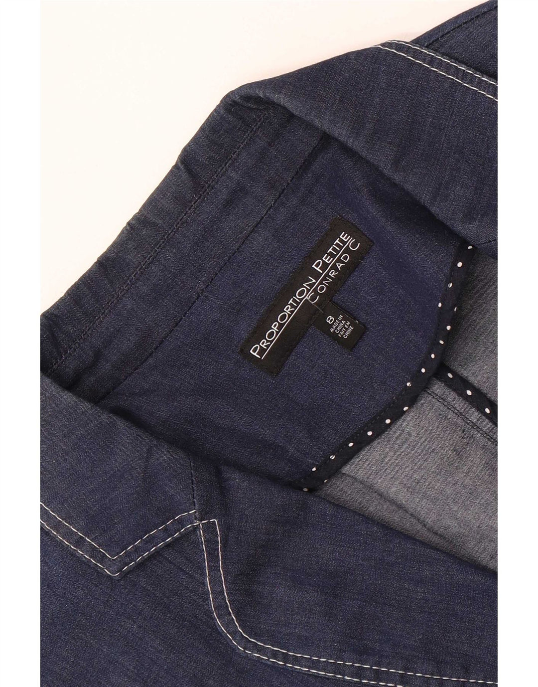 Jaqueta blazer feminina Conrad com 3 botões jeans EUA 8 azul marinho médio