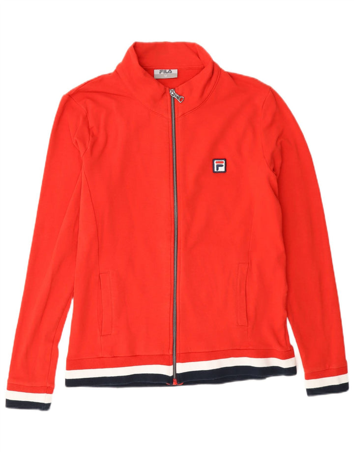 Fila Mens Tracksuit Top Jaqueta Médio Algodão Colorblock Vermelho