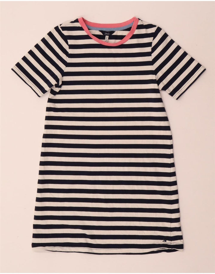 JOULES Vestido camiseta feminino 11-12 anos azul marinho listrado algodão