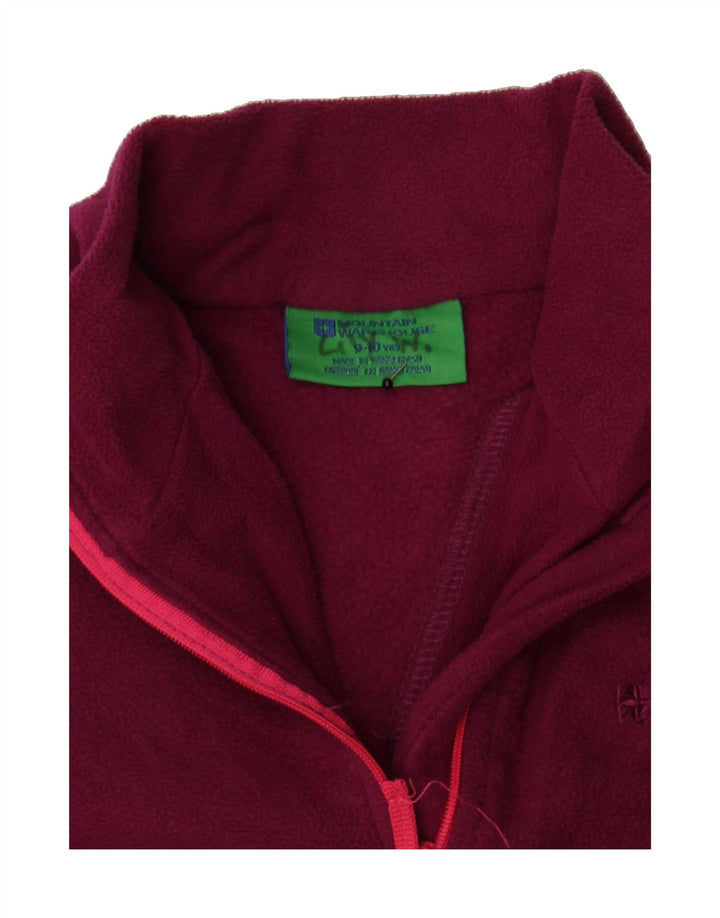 MOUNTAIN WAREHOUSE Girls Zip Neck Fleece Jumper 9-10 Years Burgundy Vintage Mountain Warehouse and Second-Hand Mountain Warehouse from Messina Hembry 