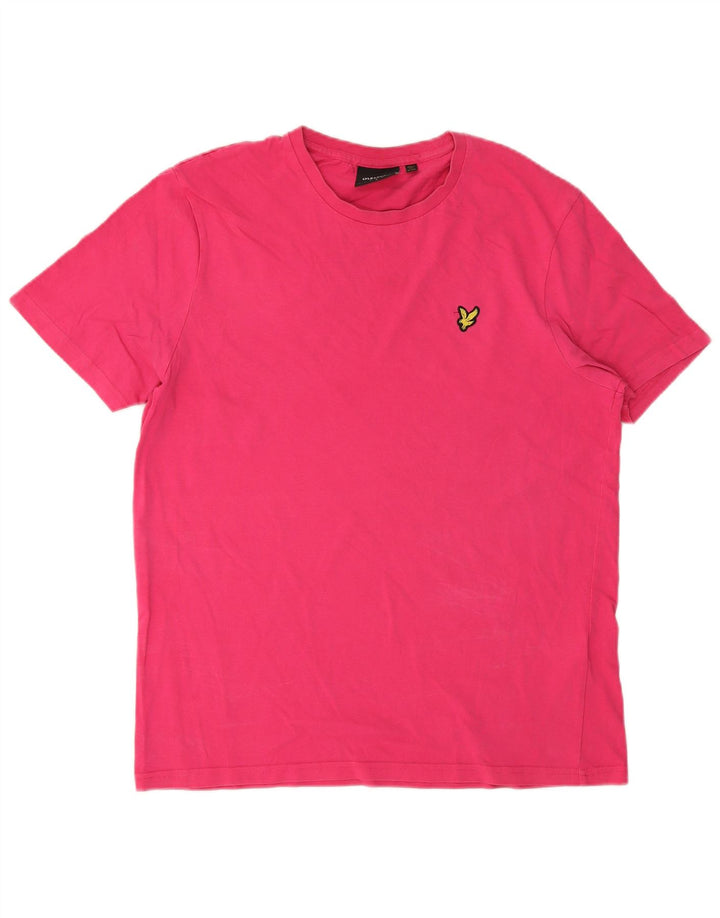 Camiseta masculina Lyle & Scott grande algodão rosa