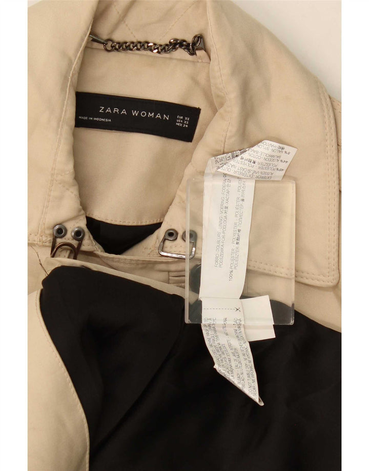 Casaco impermeável feminino Zara UK 6 XS poliéster bege