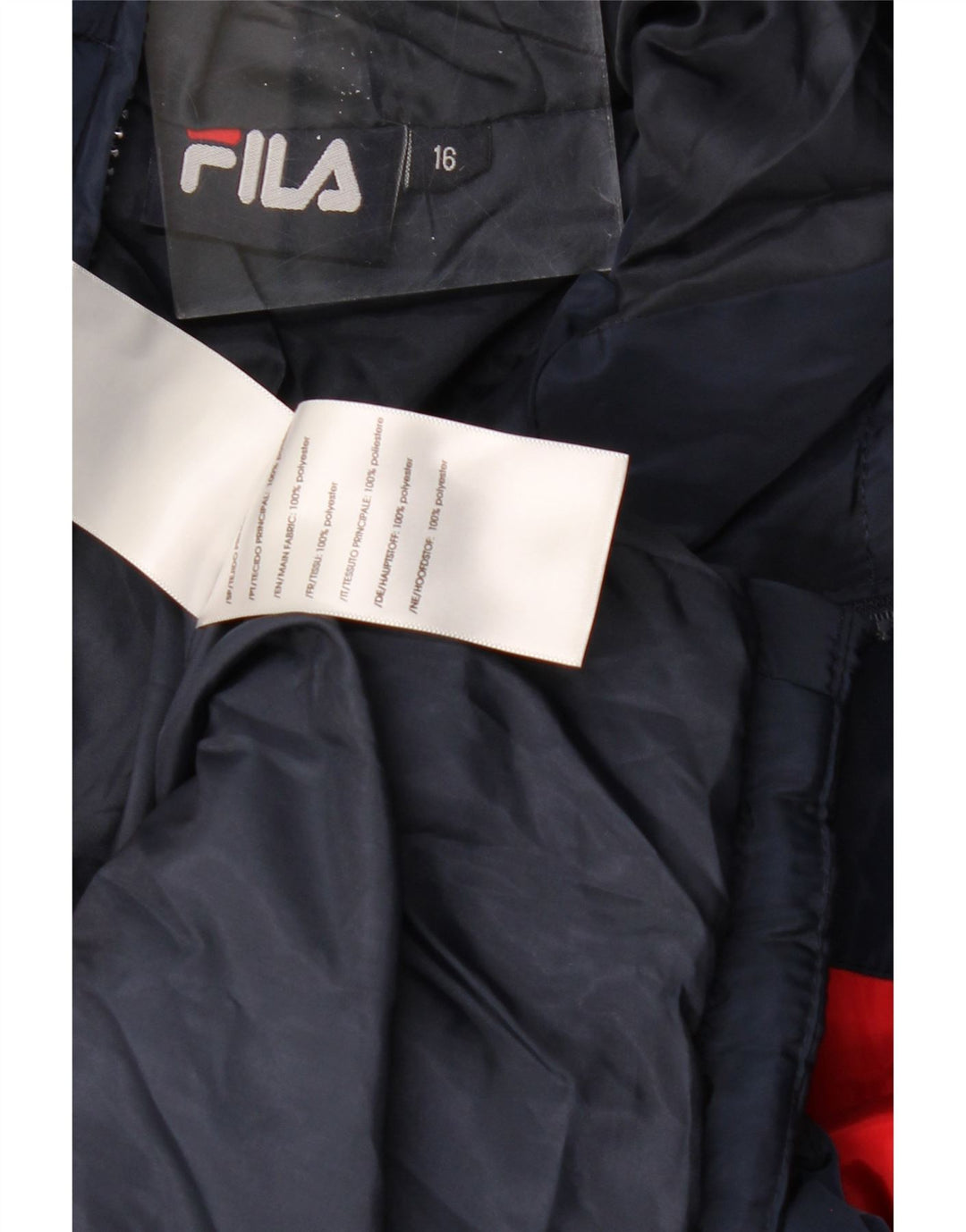Casaco acolchoado com capuz FILA Menino 15-16 Anos Azul Marinho Colourblock Poliéster