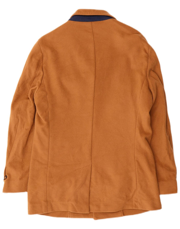 Sobretudo masculino Massimo Dutti com 3 botões EU 48 lã bege médio