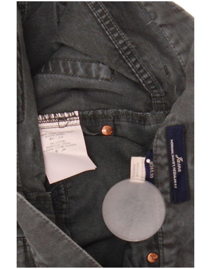 Gant feminino Jason Regular Straight Jeans W34 L30 algodão cinza