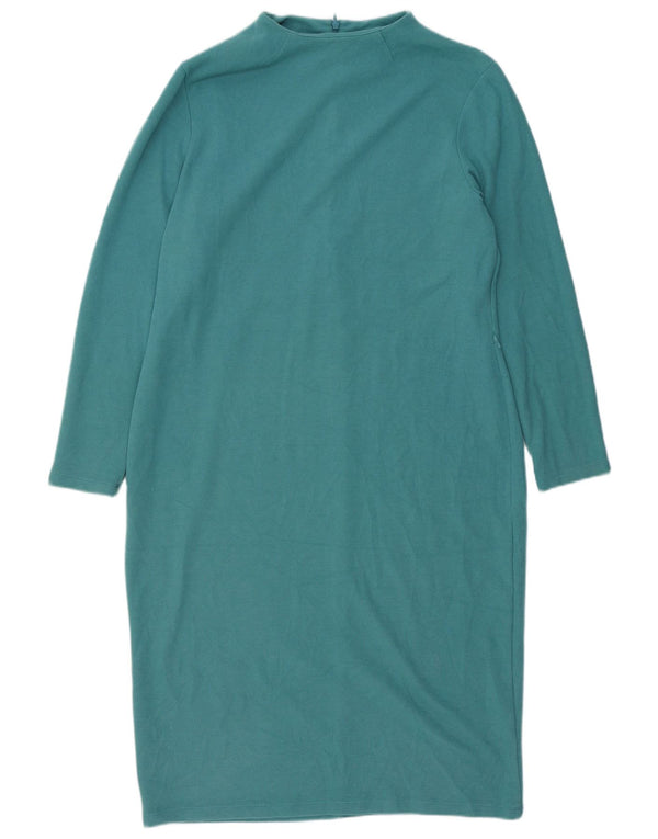 Vestido feminino de manga comprida Marks & Spencer UK 16 grande algodão verde