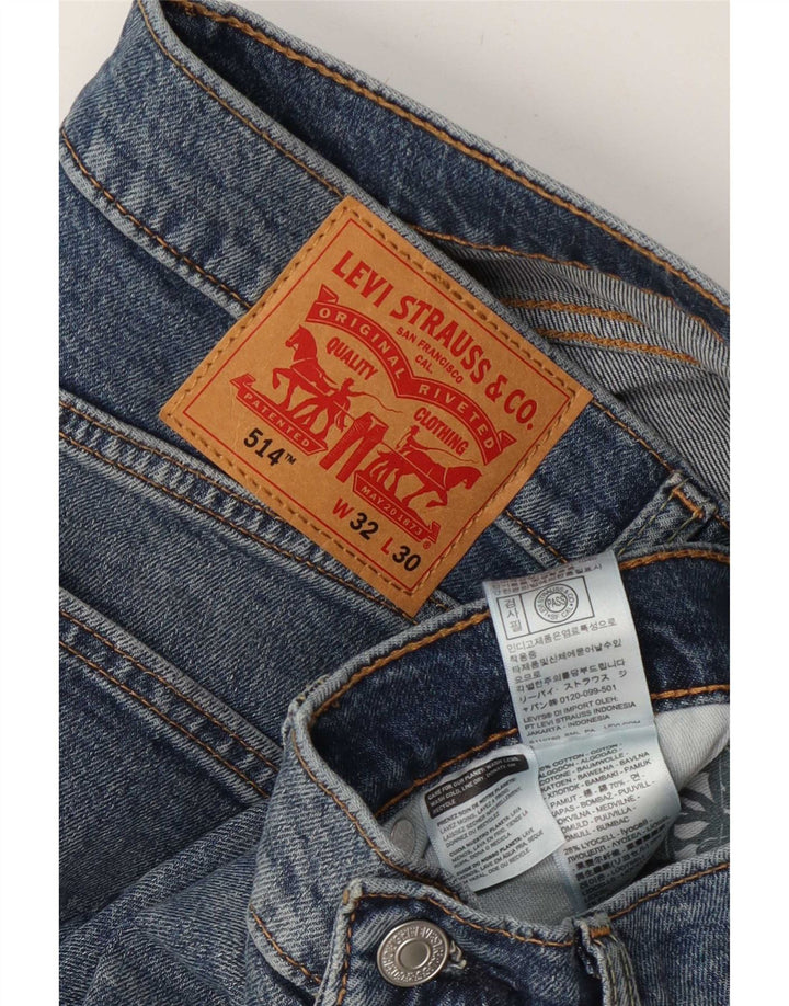 Levi's Masculino 514 Straight Jeans W32 L30 Azul Algodão