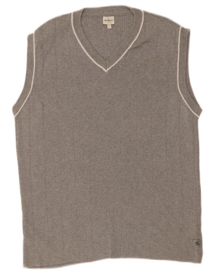 Calvin Klein Jeans Mens Colete Regata Médio Algodão Cinza