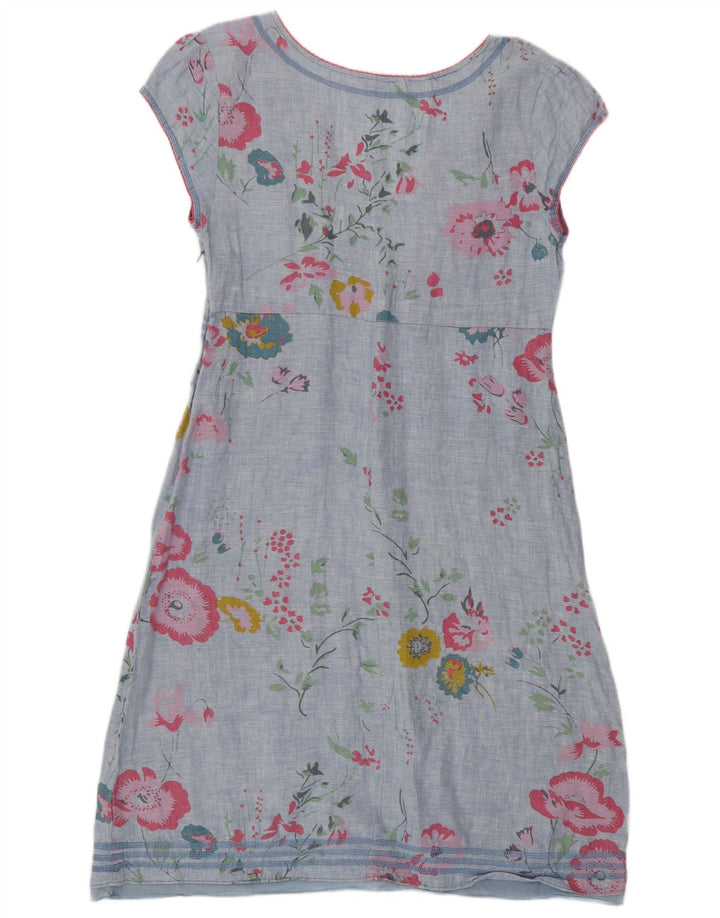 Vestido feminino linha A White Stuff UK 14 linho floral azul médio