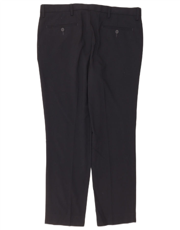 Calça Chino Masculina Slim Fit Marks & Spencer W36 L29 Azul Marinho Poliéster