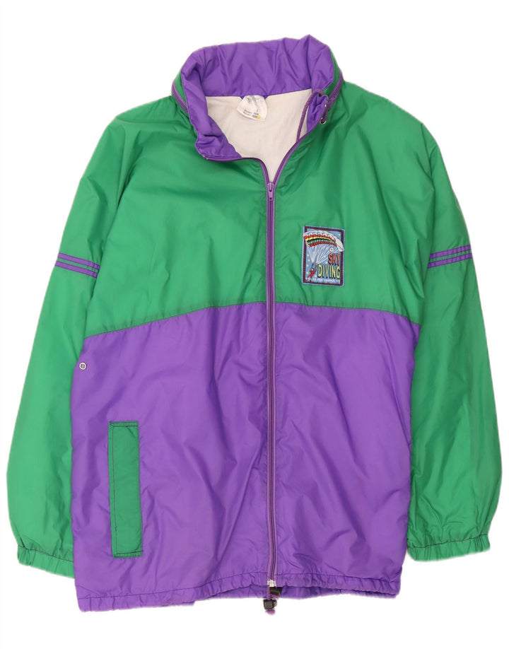Jaqueta de chuva masculina Marcel Clair UK 40 grande poliamida colorblock verde