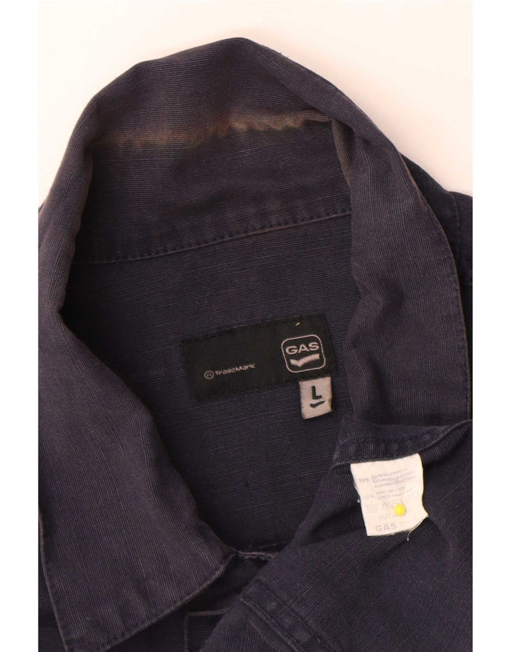 Jaqueta bomber masculina Gas UK 40 grande algodão azul marinho