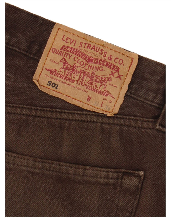 Levi's Masculino 501 Straight Jeans W31 L34 Marrom Algodão