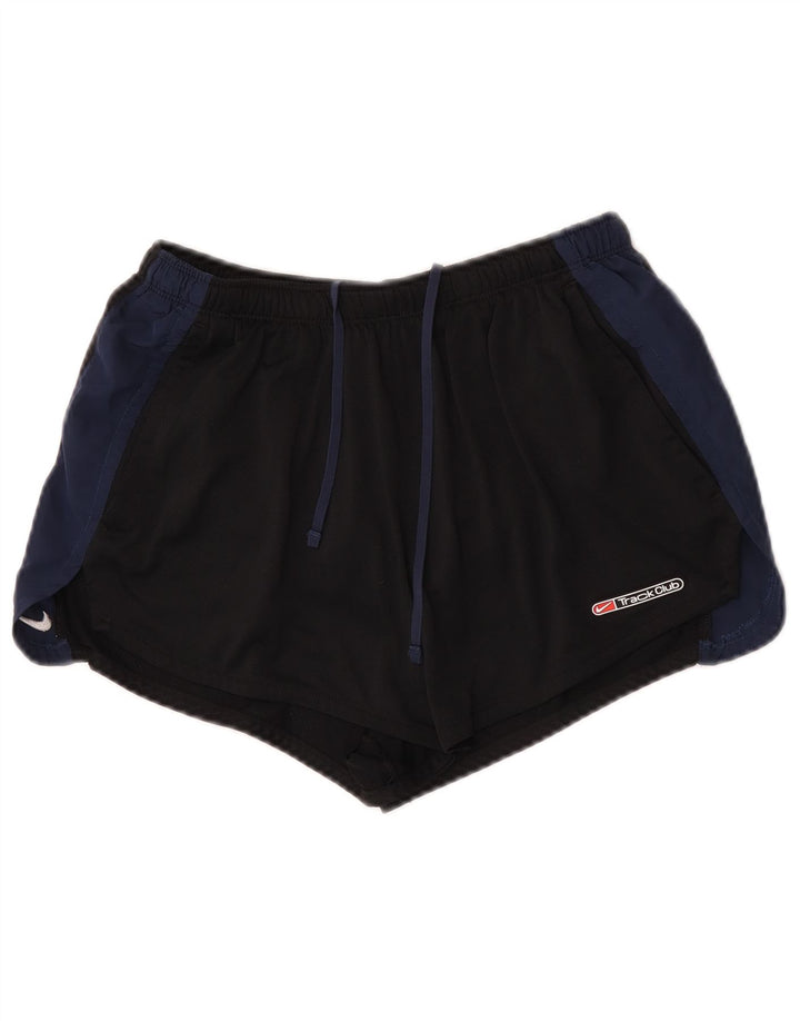 Shorts esportivos femininos Nike Dri Fit UK 12 médio preto colorblock poliéster
