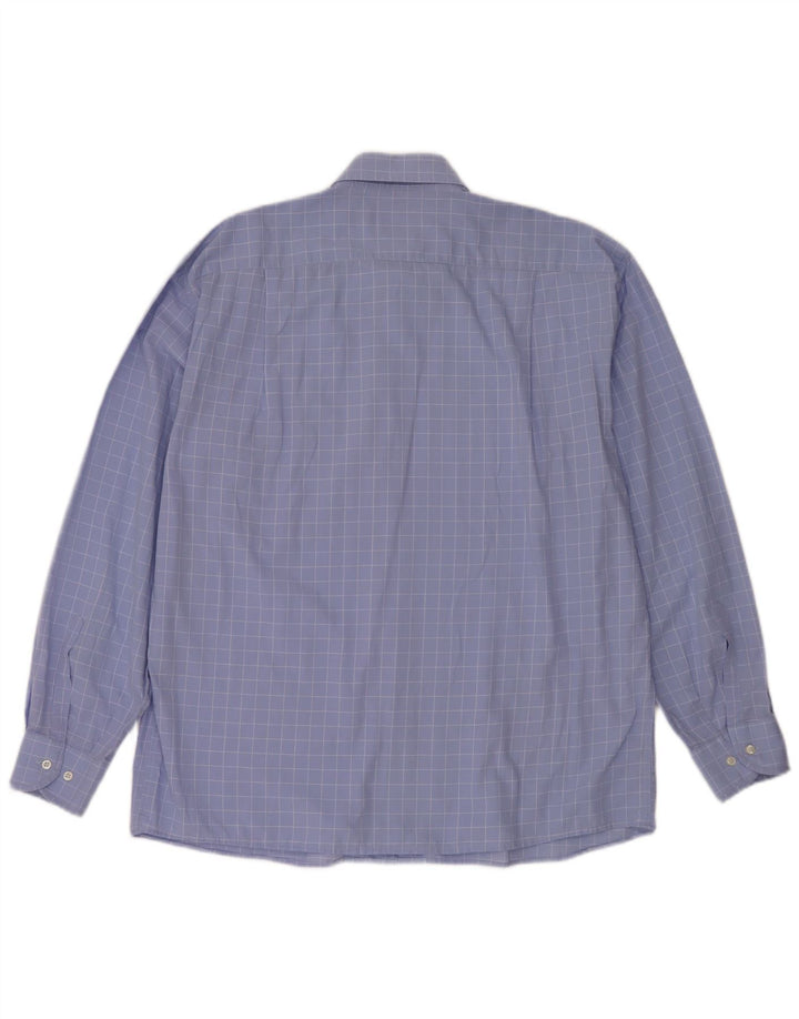 Camisa masculina Roccobarocco tamanho 44 17 1/2 XL xadrez azul