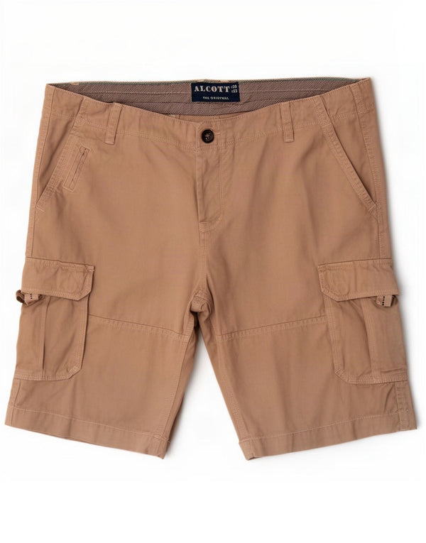 Alcott Mens Cargo Shorts W38 XL Algodão Bege