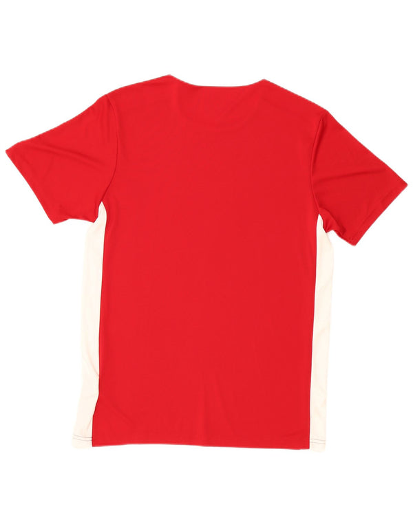 Adidas Mens Aeroready Camiseta Top Médio Vermelho Colorblock Poliéster