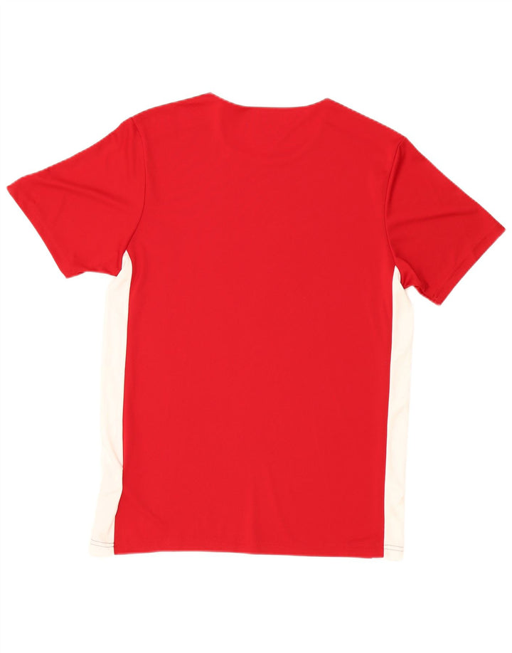 Adidas Mens Aeroready Camiseta Top Médio Vermelho Colorblock Poliéster