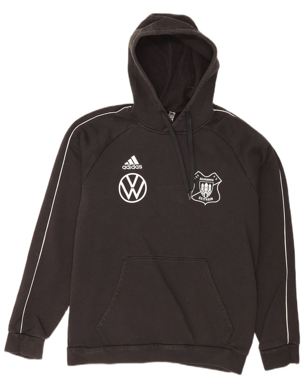 Adidas masculino FSV Alemannia Geithain gráfico moletom com capuz grande algodão preto
