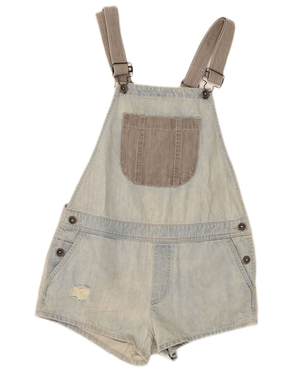 Shorts jeans feminino Vans Dungarees pequeno W32 azul colorblock algodão