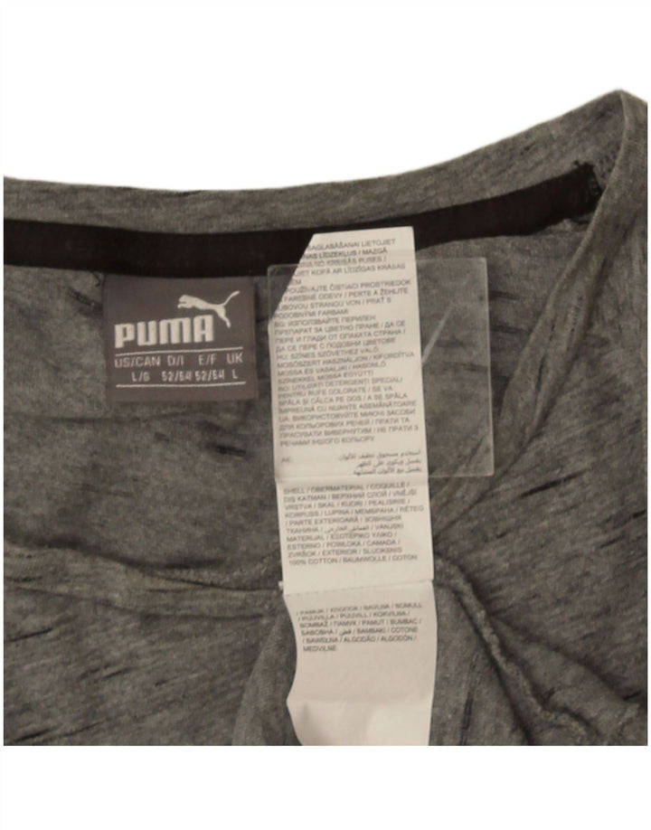 Camiseta masculina Puma grande algodão manchado cinza