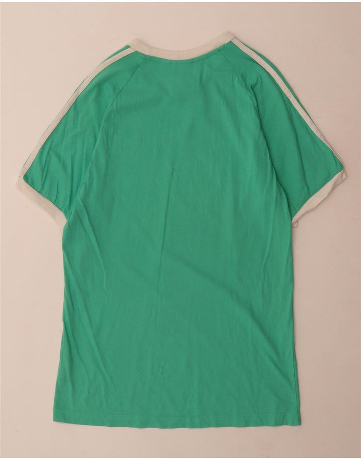 Adidas Mens Camiseta Top Médio Algodão Verde